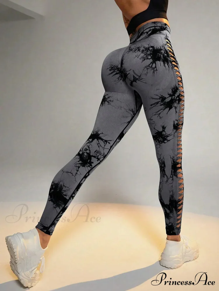 Mesh Out High Waist Push Up Yoga Gym Legging - Image 9
