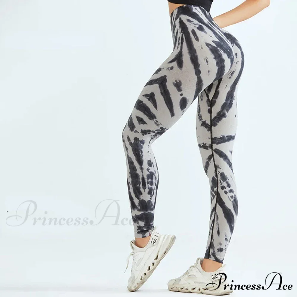 Seamless Tie Dye Waist Fitness Fashion Yoga Legging - Image 2