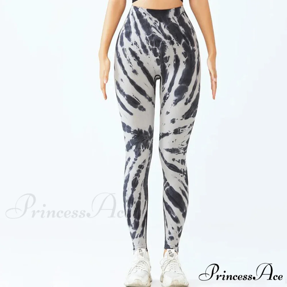 Seamless Tie Dye Waist Fitness Fashion Yoga Legging - Image 4