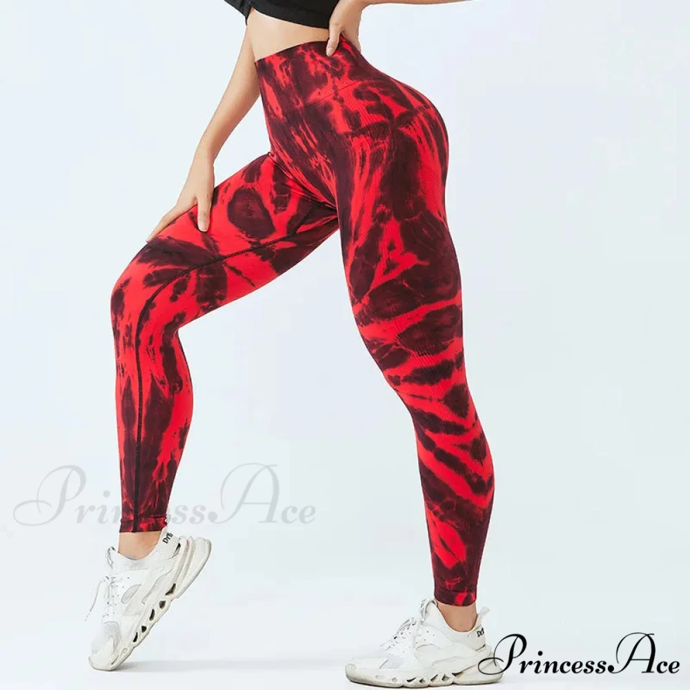 Seamless Tie Dye Waist Fitness Fashion Yoga Legging - Image 7