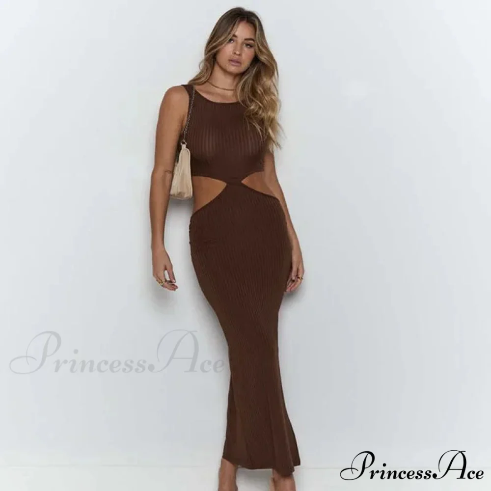 Beach Vacation Long Backless Summer Elegant Woman Clothing Vestidos Cut Out Dress - Image 3