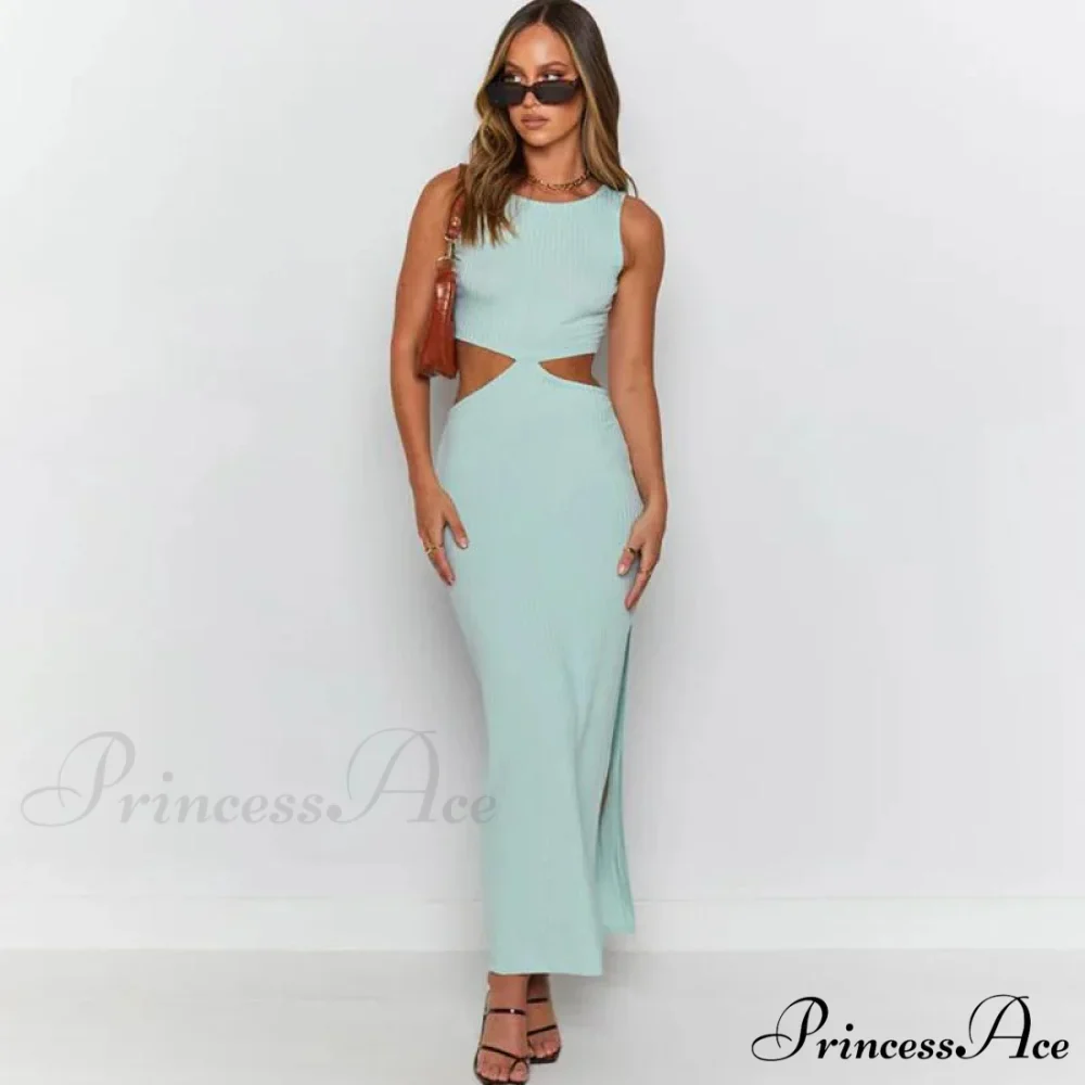 Beach Vacation Long Backless Summer Elegant Woman Clothing Vestidos Cut Out Dress - Image 6
