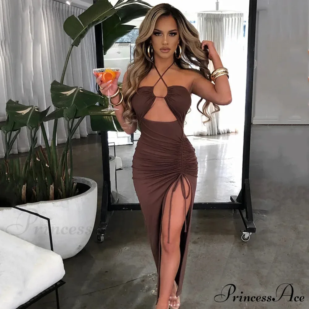 Summer Mid-length Skirt Versatile Elegant Female Fashion Vestidos Cut Out Dress - Image 2