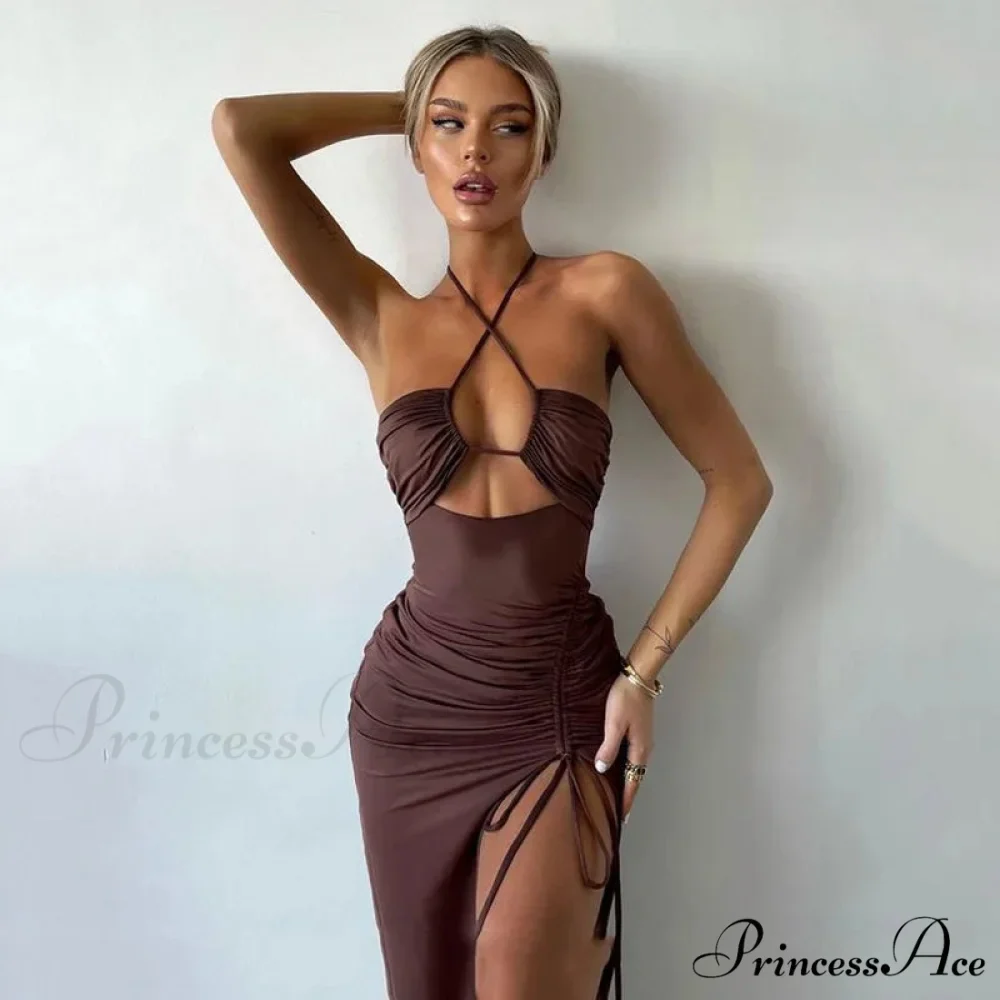 Summer Mid-length Skirt Versatile Elegant Female Fashion Vestidos Cut Out Dress - Image 4