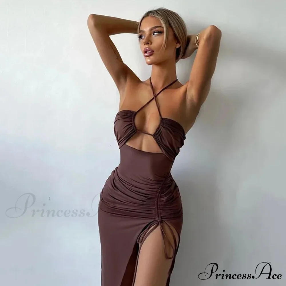 Summer Mid-length Skirt Versatile Elegant Female Fashion Vestidos Cut Out Dress - Image 5