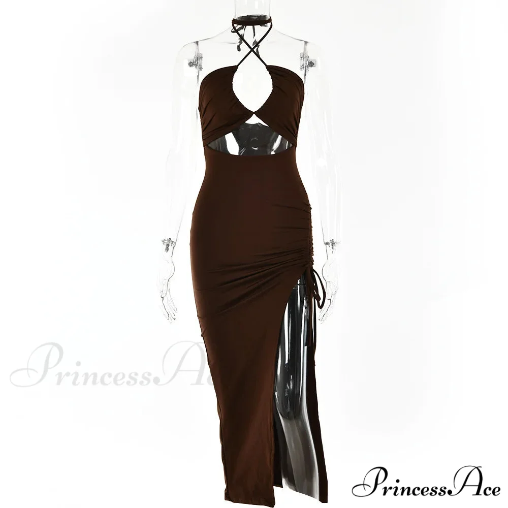 Summer Mid-length Skirt Versatile Elegant Female Fashion Vestidos Cut Out Dress - Image 7