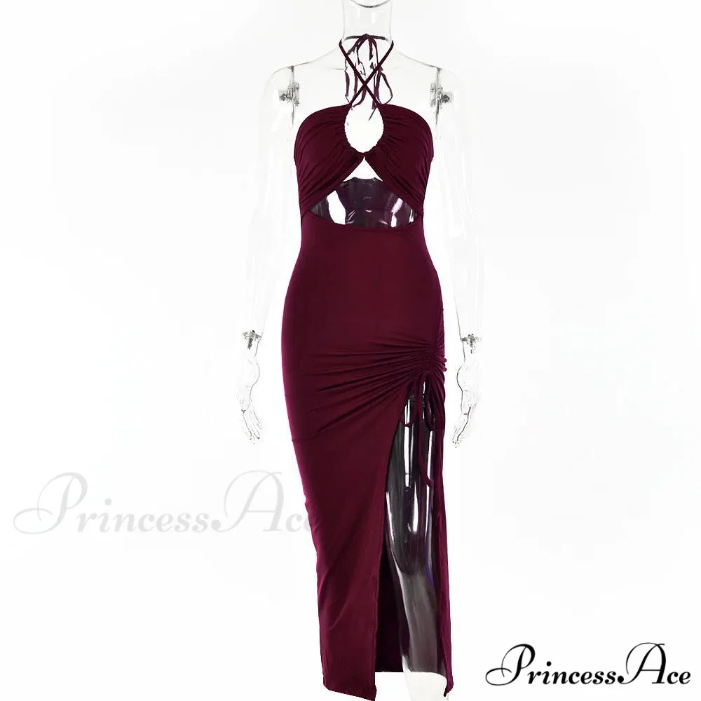 Summer Mid-length Skirt Versatile Elegant Female Fashion Vestidos Cut Out Dress - Image 8