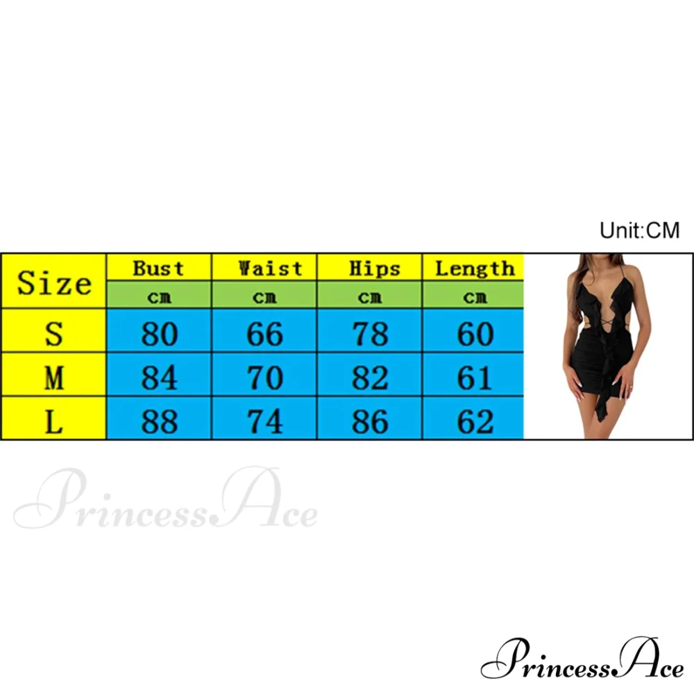 Women Low Cut Summer Bodycon Halter Hollow Out Backless Ruffle Mini Beach Holiday Vestido Cut Out Dress - Image 6