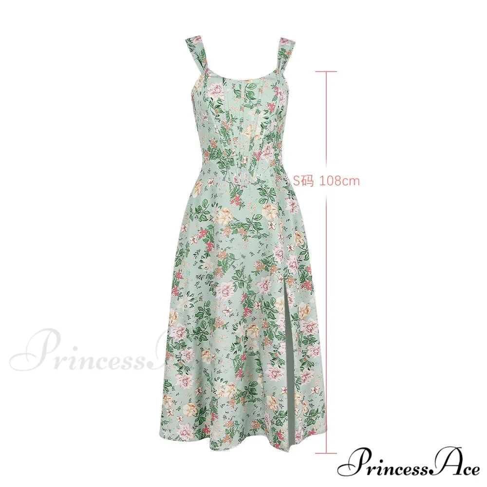Suninheart Summer Lace Up Print Elegant Casual Party Holiday Floral Dress - Image 6