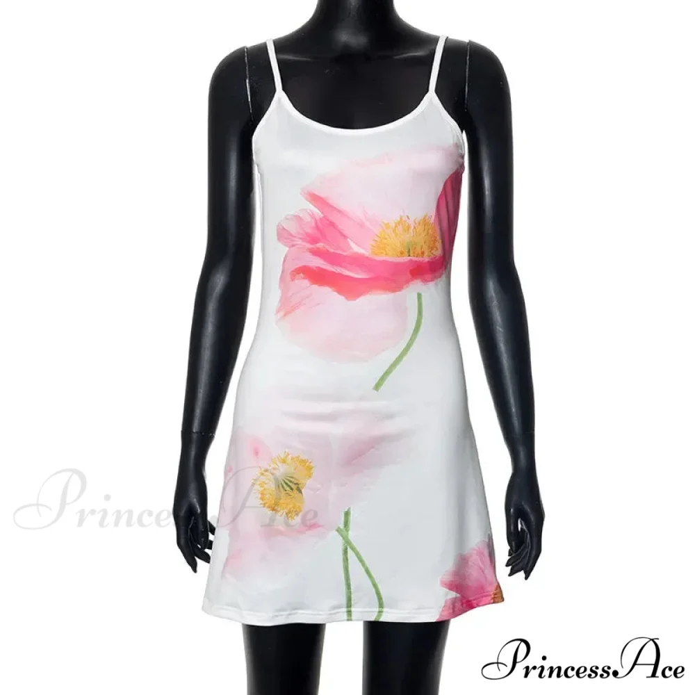 Summer Print Mini Y2K Streetwear Sleeveless Short Floral Dress - Image 4