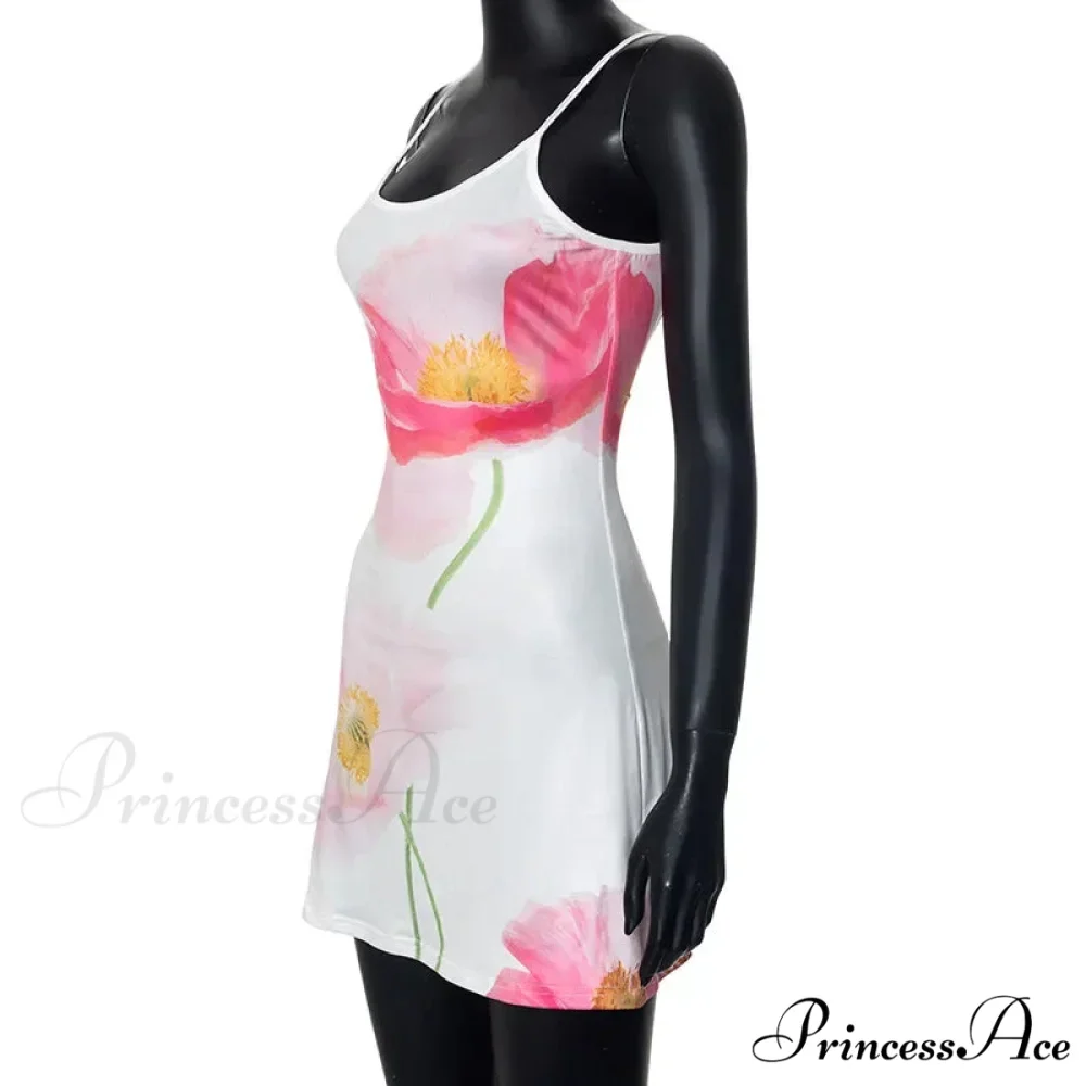 Summer Print Mini Y2K Streetwear Sleeveless Short Floral Dress - Image 5