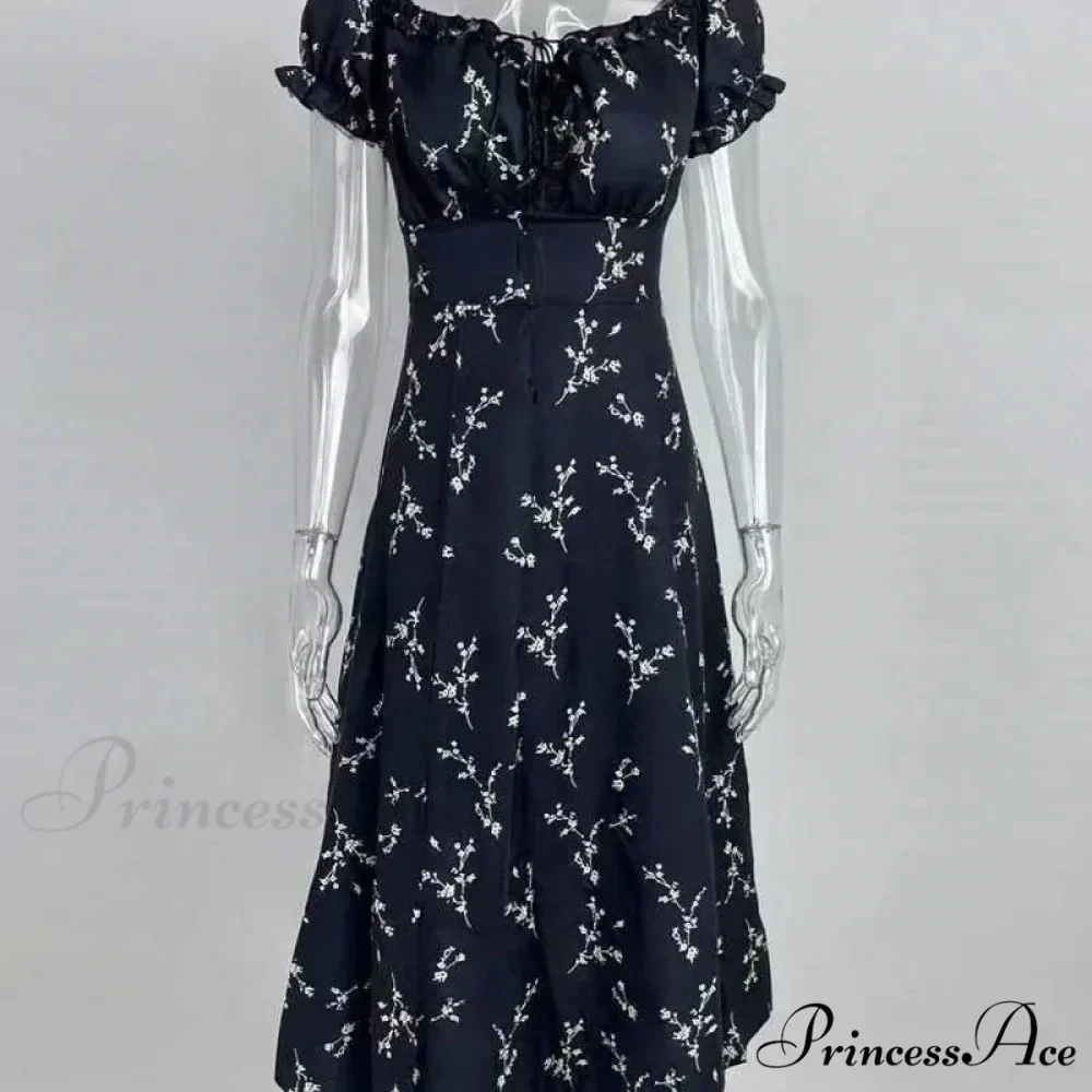 2024 Summer New Fashion Slit SlimMIDI Long Plus Size Dress Floral Dress - Image 4