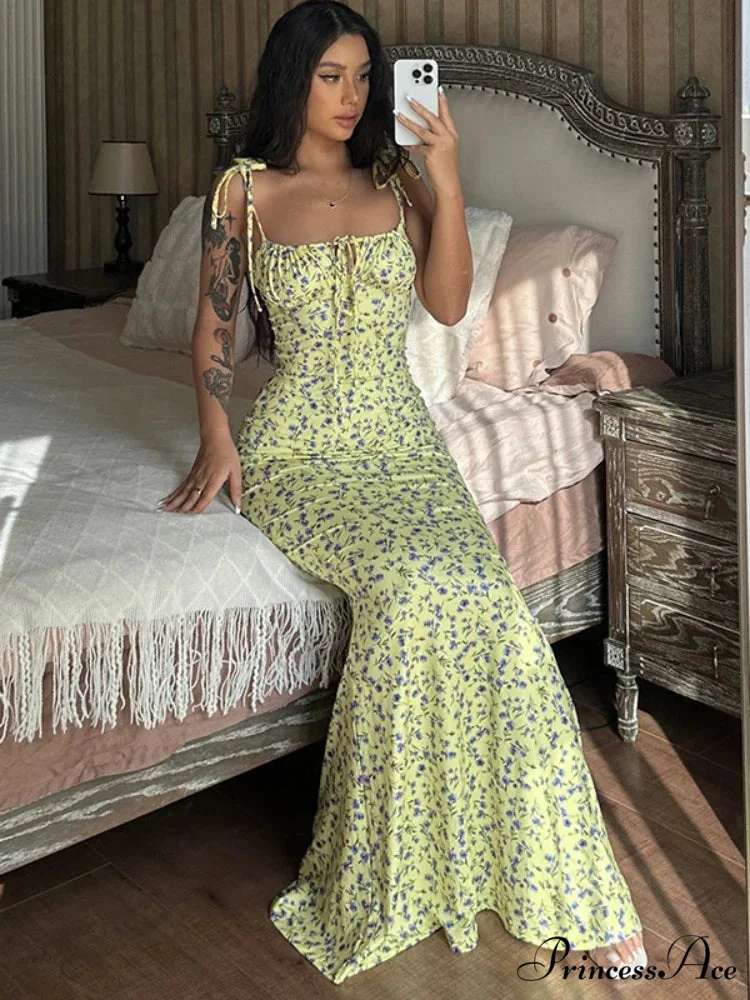Summer Off Shoulder Lace Up Deep V Neck es Ladies Holiday Casual Long Woman Floral Dress - Image 6
