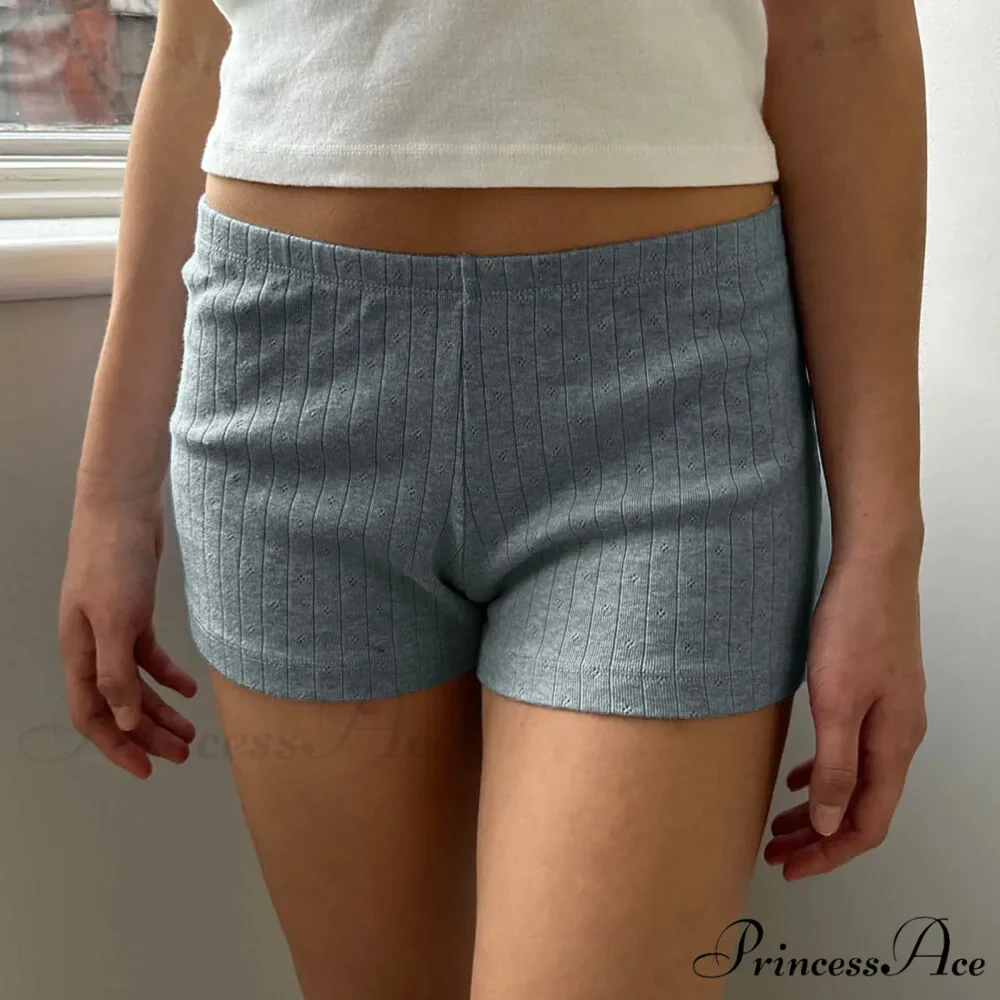 Slim Fit Retro Kawaii Solid Front Button Down Elastic Waist Pajamas Short - Image 5
