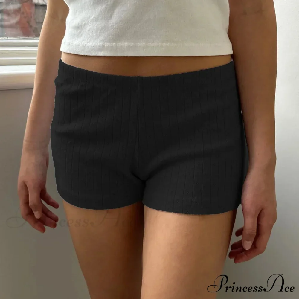 Slim Fit Retro Kawaii Solid Front Button Down Elastic Waist Pajamas Short - Image 7