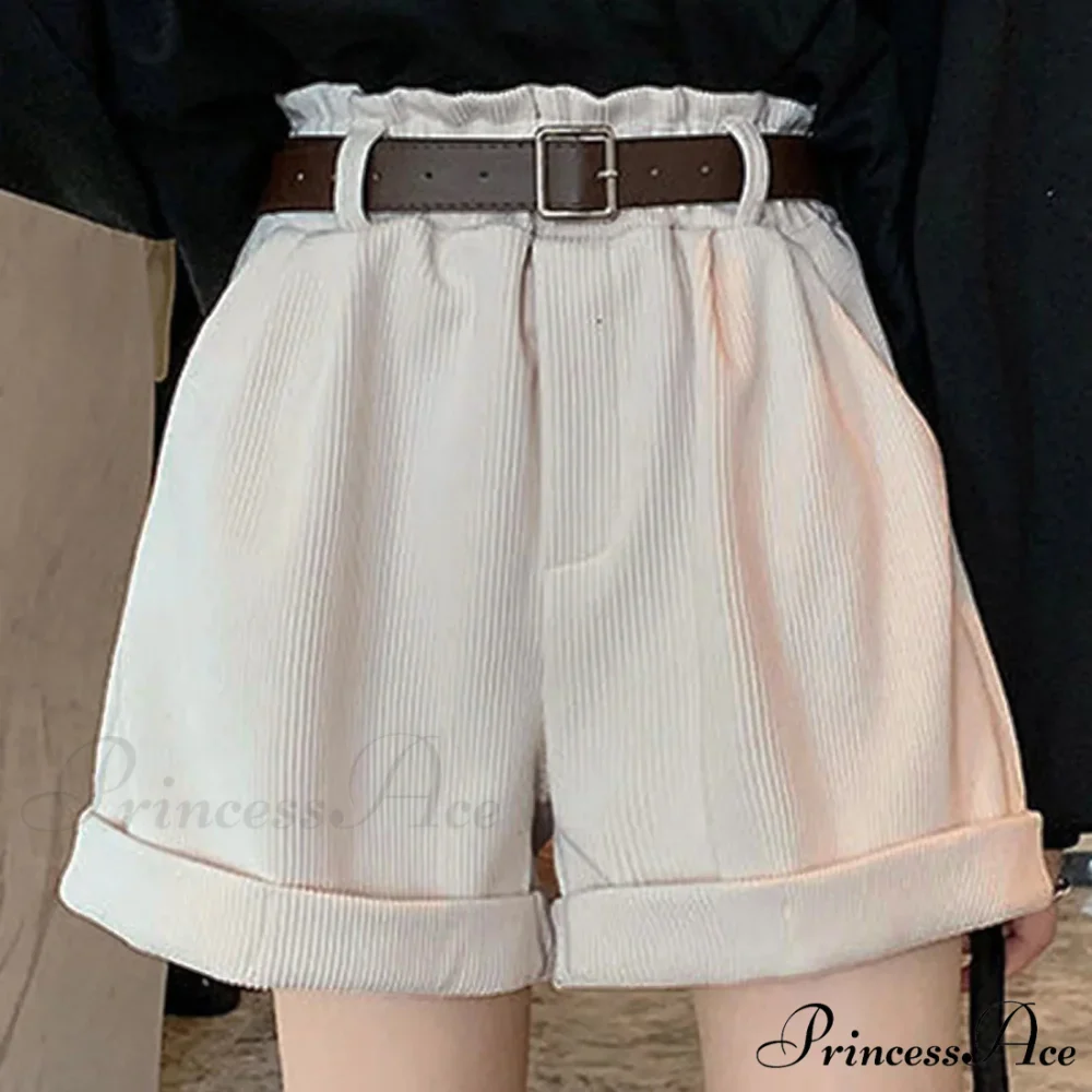 Corduroy Wide Leg Summer High Waist Pleated Casual Super Soft Short - Image 2