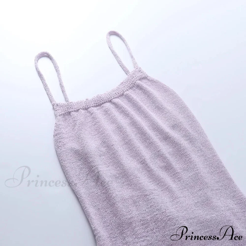 Beachwear Holiday Winter Knitted Sweater Spaghetti Strap Strapless Backless Lace Up Female Beach Bodycon Dress - Image 5