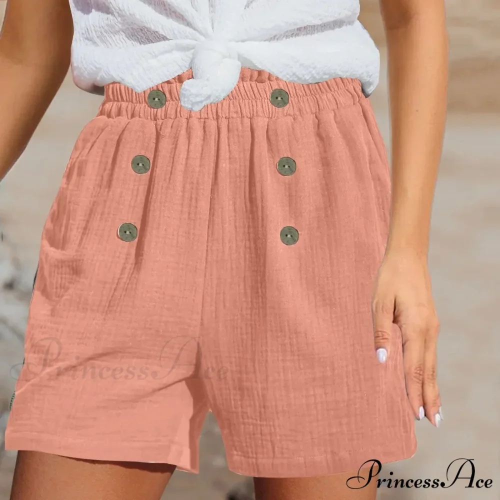 Straight Leg Casual Elastic Waist Sports Cotton Short - Image 2