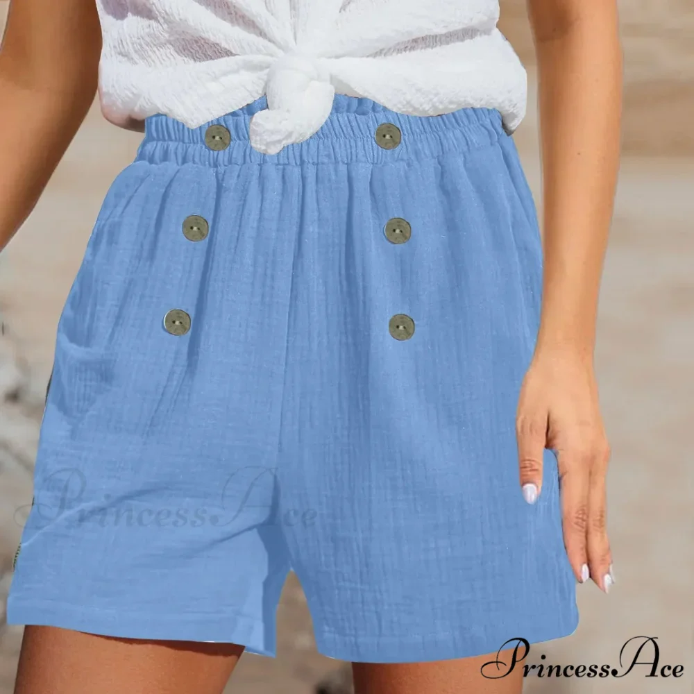 Straight Leg Casual Elastic Waist Sports Cotton Short - Image 3