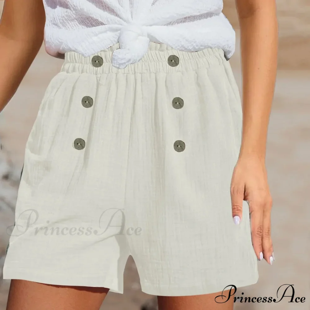 Straight Leg Casual Elastic Waist Sports Cotton Short - Image 4