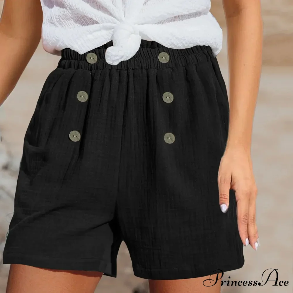 Straight Leg Casual Elastic Waist Sports Cotton Short - Image 6