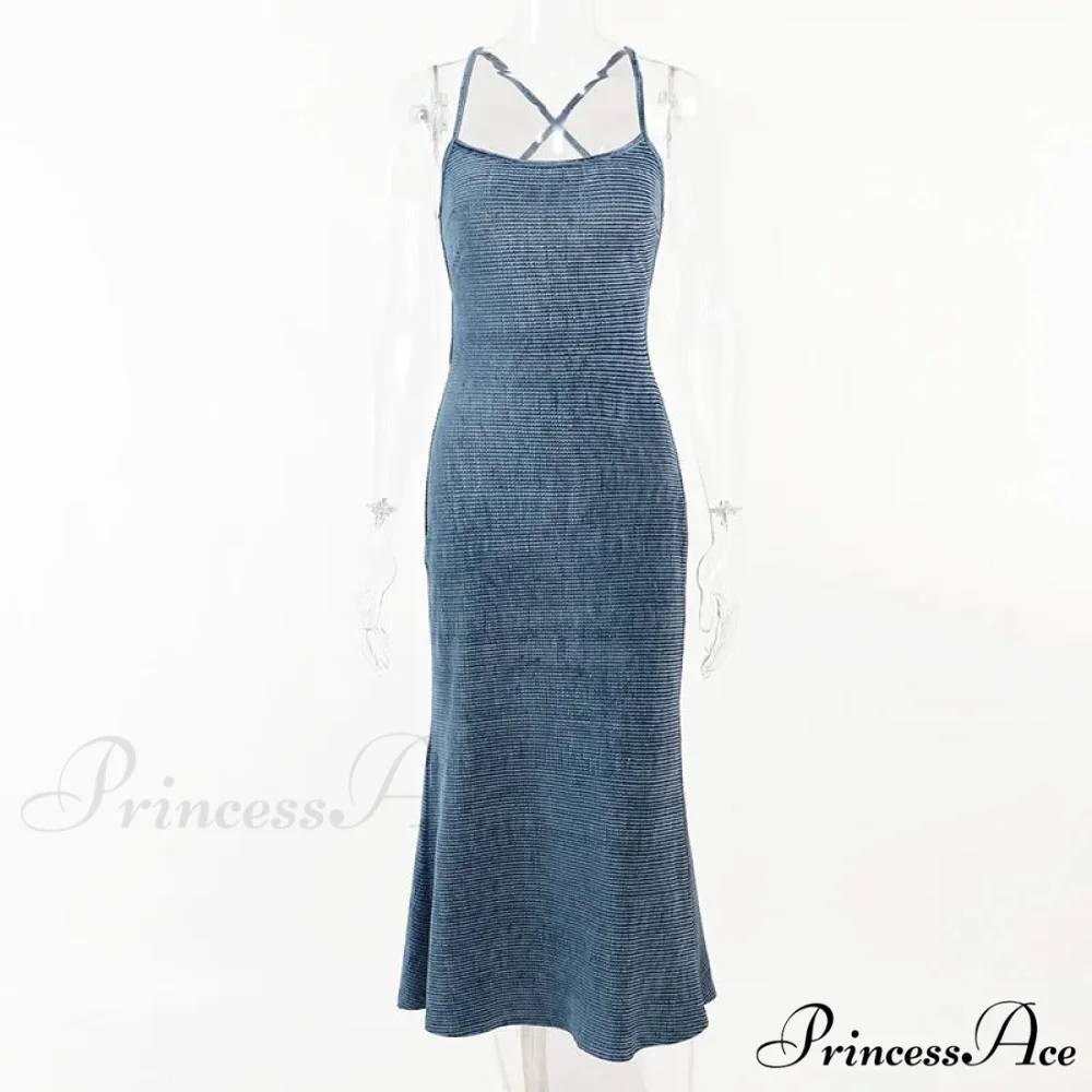Beachwear Knit Sexy Spaghetti Strap Strapless Backless Lace Up Female Slip Holiday Club Bodycon Dress - Image 3