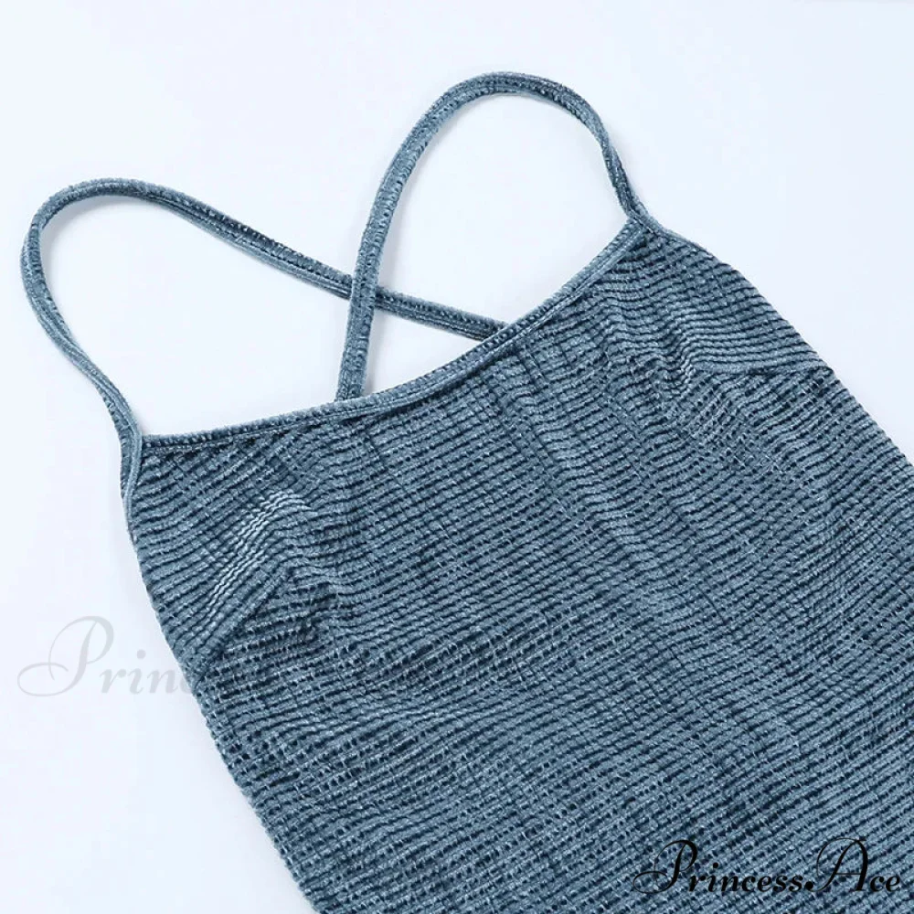 Beachwear Knit Sexy Spaghetti Strap Strapless Backless Lace Up Female Slip Holiday Club Bodycon Dress - Image 5