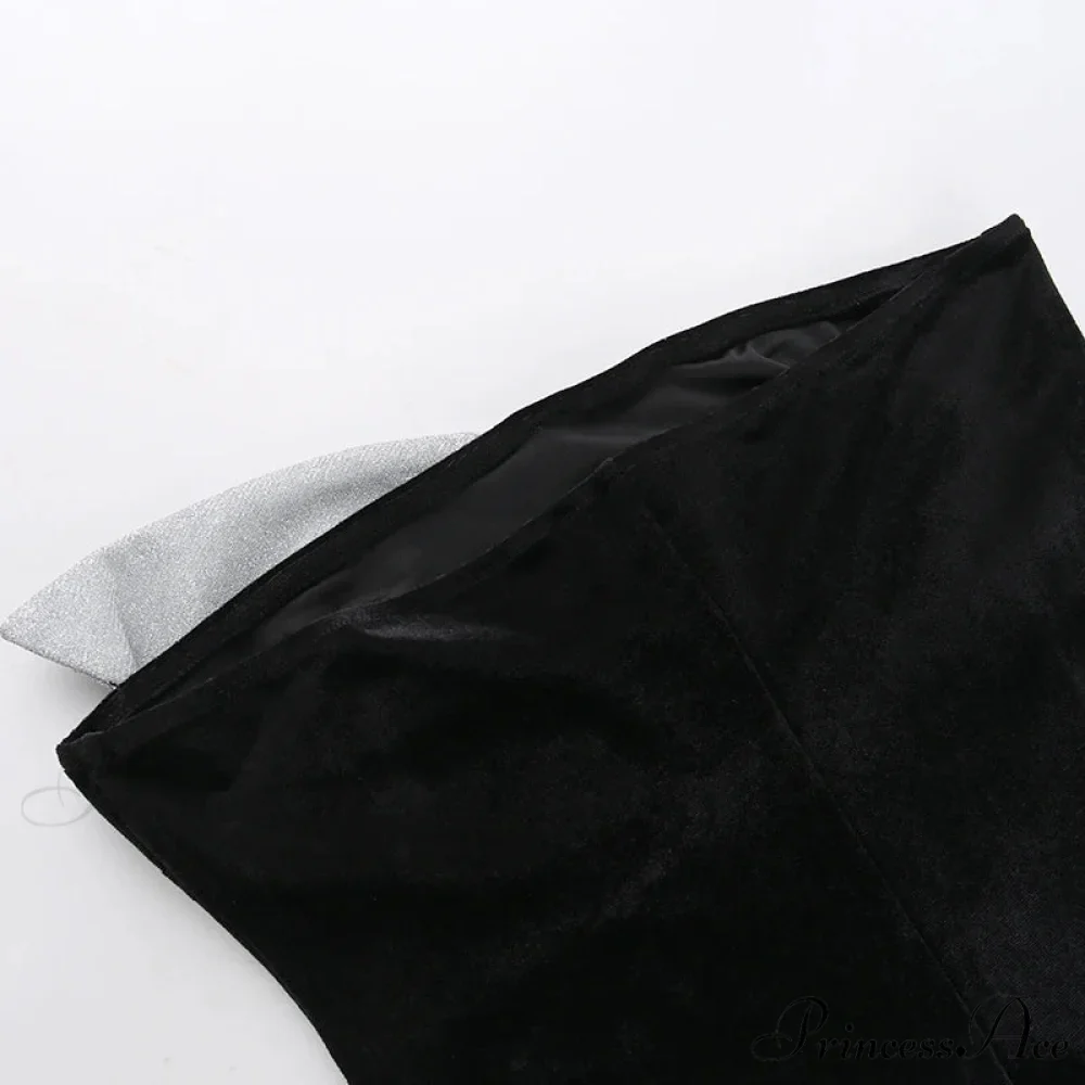 Strapless Backless Pleated Sexy Shinny Bow Mini Chic Patchwork Banquet Ball Evening Bodycon Dress - Image 6