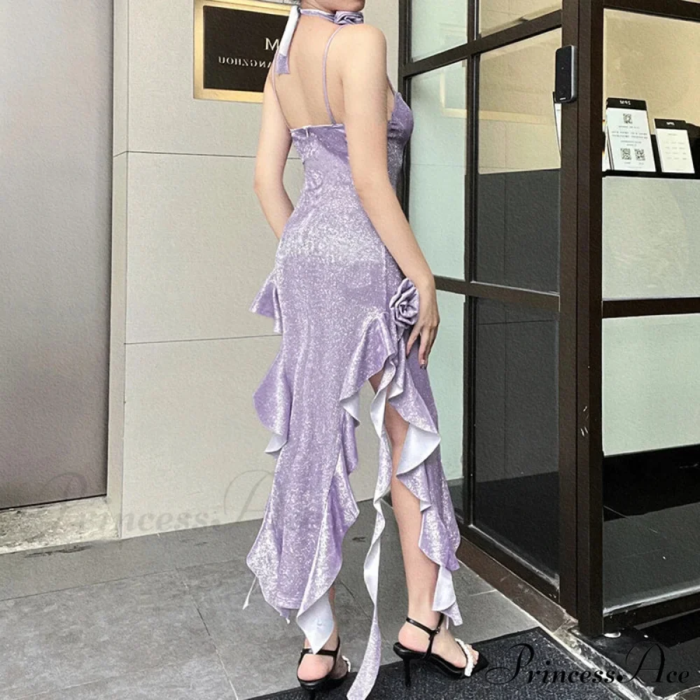 Strapless Tube Midi Floral Off Shoulder Split Club Party Bodycon Dress - Image 2