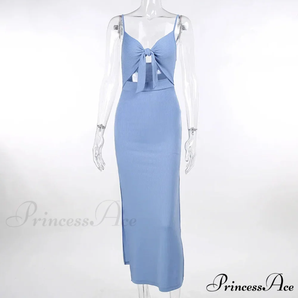 Backless Long Fashion Bandage Split Club Maxi Vestidos Bodycon Dress - Image 3