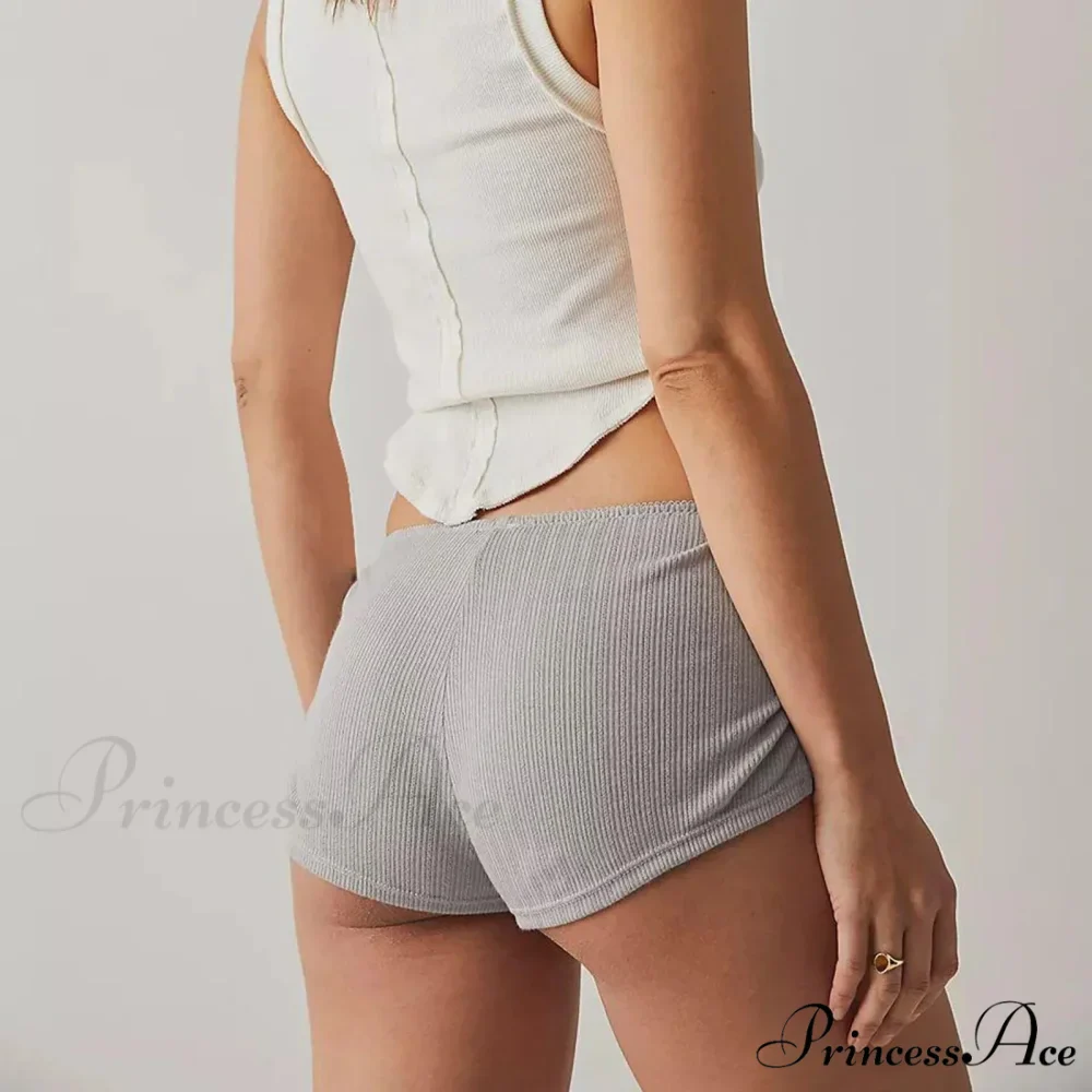 Micro Low Waist Side Slit Mini Pleated Slim Underwear Short - Image 5