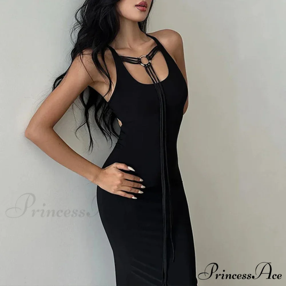 Party Fashion Bandage Sleeveless Backless Long Casual Elegant Bodycon Dress - Image 4