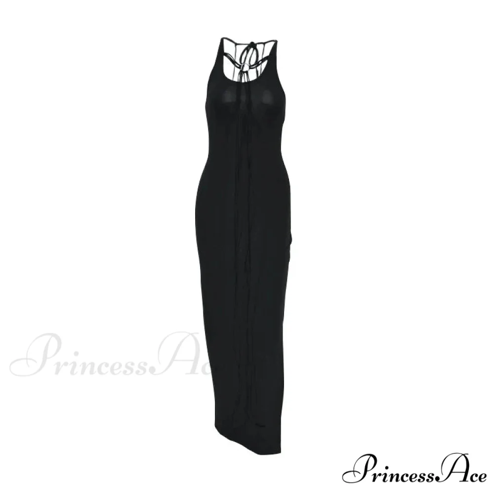 Party Fashion Bandage Sleeveless Backless Long Casual Elegant Bodycon Dress - Image 5