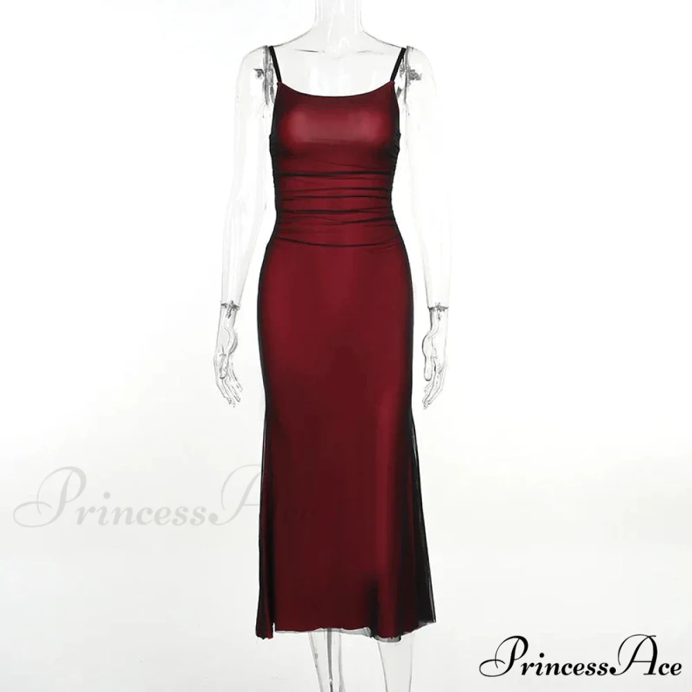 Sleeveless Solid Spaghetti Strap Backless Summer Casual Elegant Party Bodycon Dress - Image 3