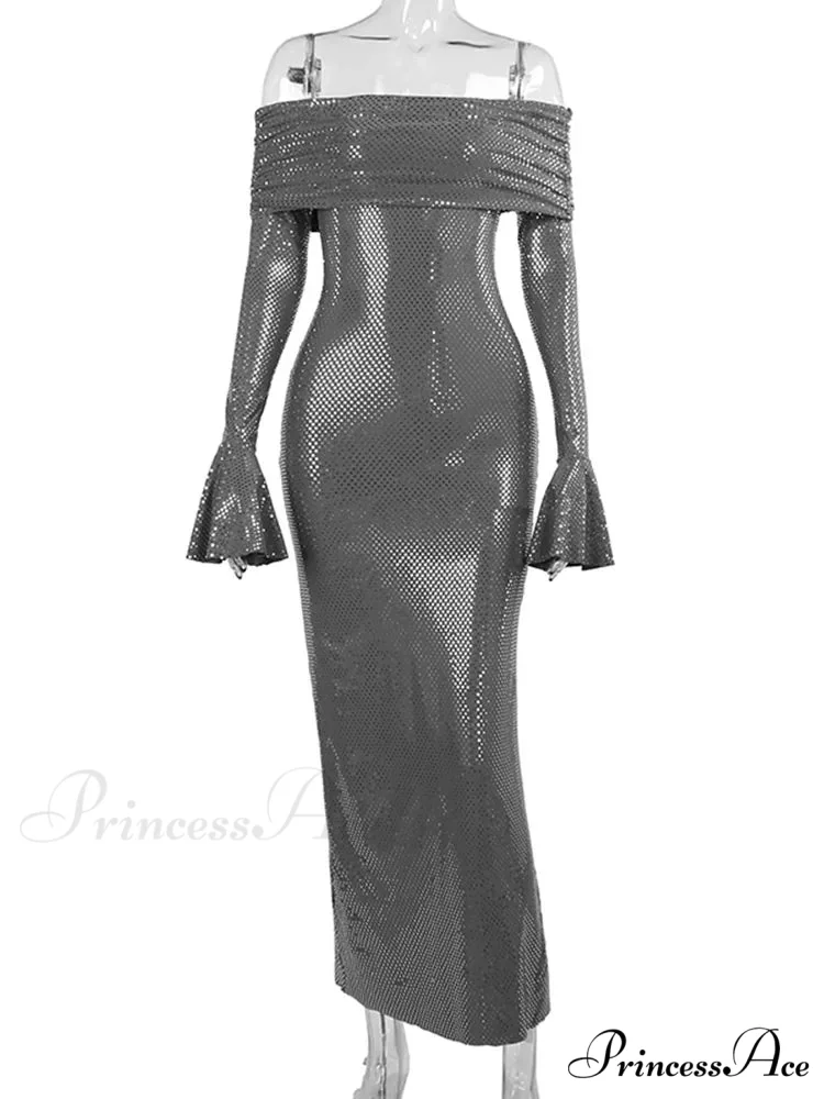 Sleeveless Winter Off Shoulder Sexy Evening Fashion Party Night Club Bodycon Dress - Image 7