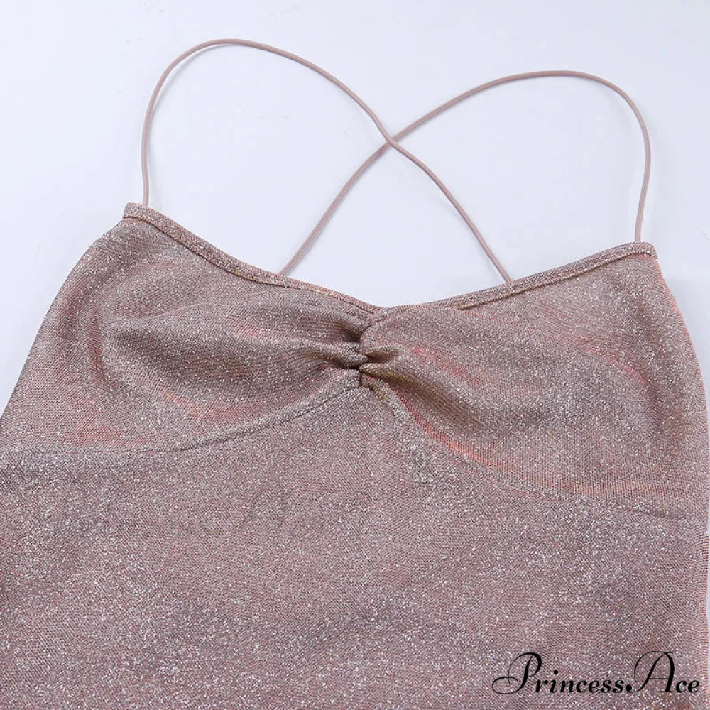 Party Backless Asymmetry Ruffles Hem Spaghetti Strap V-Neck Sleeveless Mini Lace up Bodycon Dress - Image 6