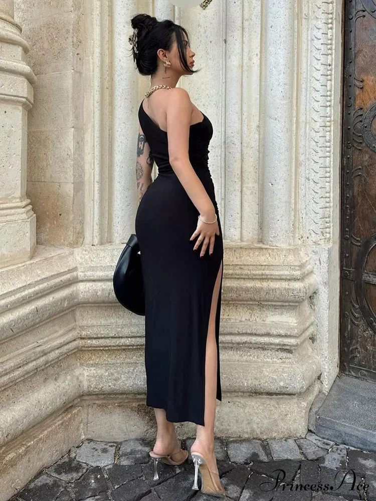 Maxi Split Fashion Sleeveless Backless Slim Casual Elegant Bodycon Dress - Image 6