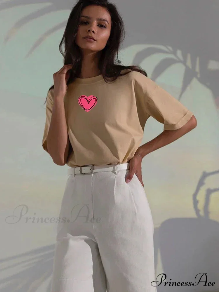Love Printed Summer Cotton Plus Size Basic Women's Tee T-shirt - Image 2