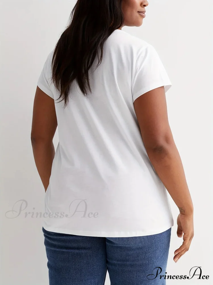 Graphic & Print Women's Casual Spring & Summer Short Sleeve Top for Crew Neck T-shirt - Image 2