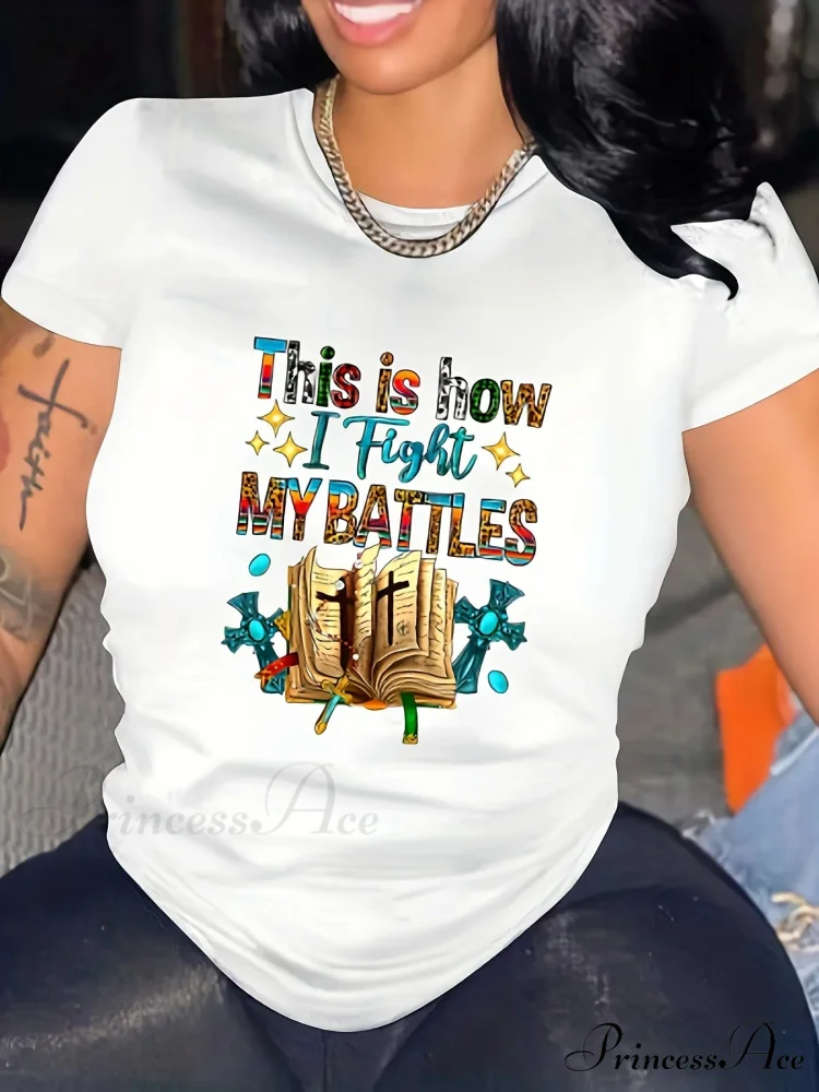 My Printed Tee - Black Fashion Crew Neck Top for Spring/Summer Easy-Care & Comfort Stretch T-shirt - Image 5