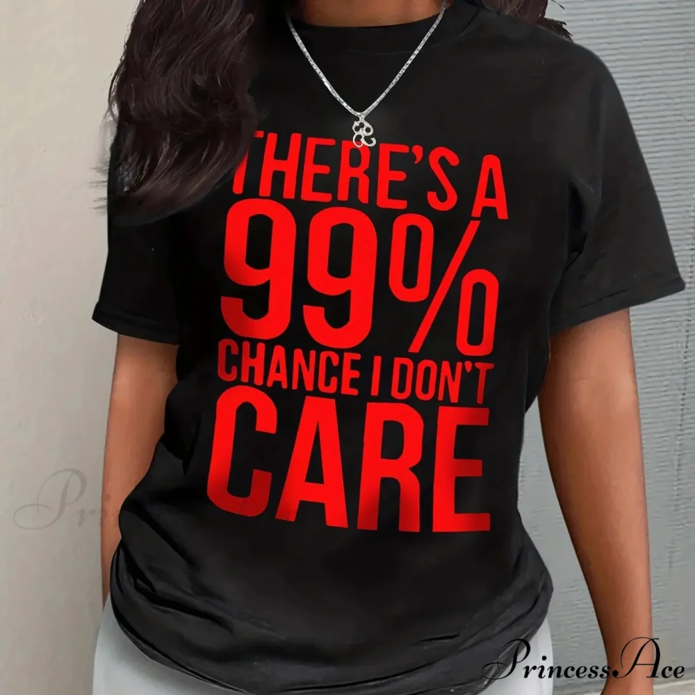 Casual Crew Neck Short Sleeve Letter Print Summer Women's Clothing T-shirt - Image 4