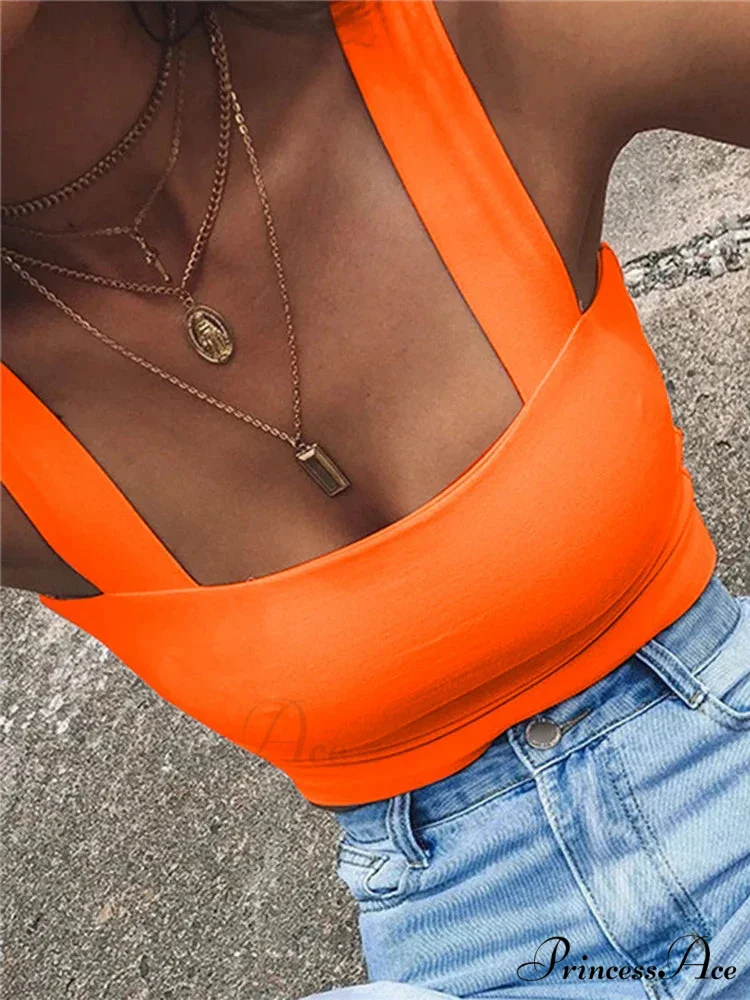 Square Neck Sleeveless Summer Crop Women Black Casual Basic T Shirt Off Shoulder Cami Sexy Backless Tank top - Image 3