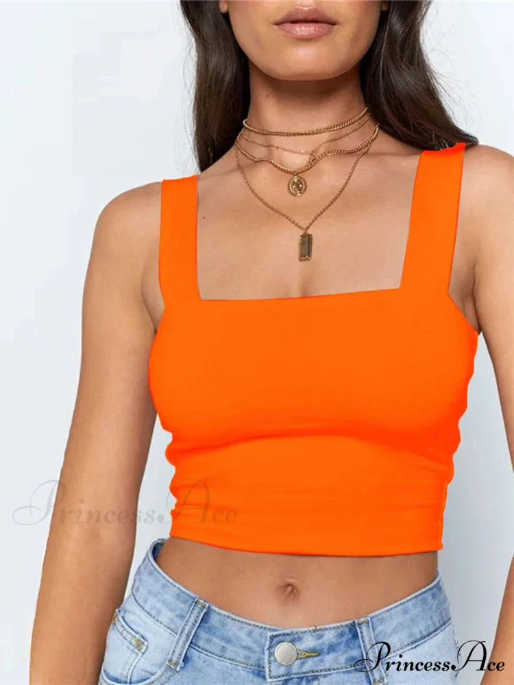 Square Neck Sleeveless Summer Crop Women Black Casual Basic T Shirt Off Shoulder Cami Sexy Backless Tank top - Image 4