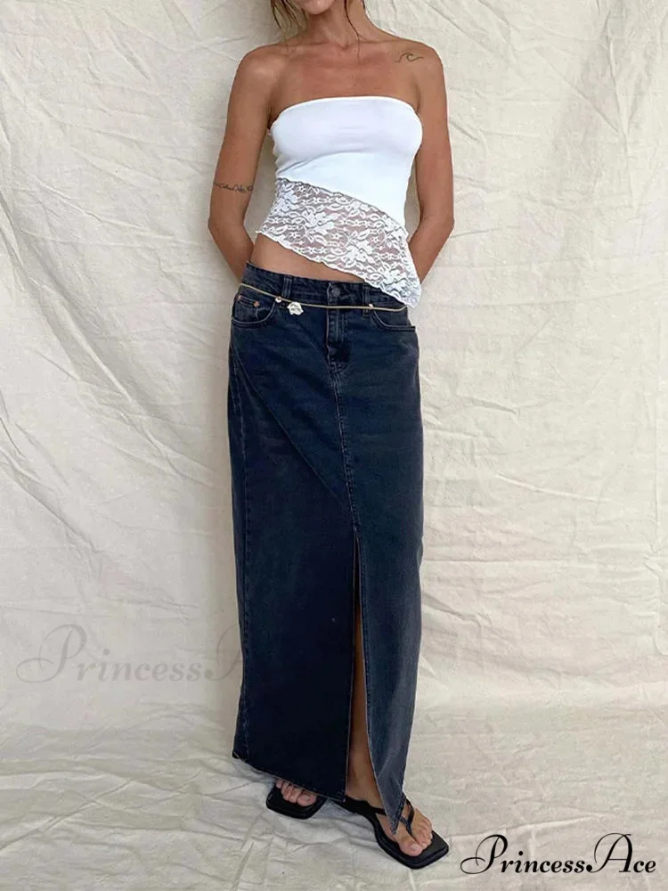 2024 Women Chest Wrapping Solid Lace See Through Backless Casual Chic Strapless Crop Going Out Sleeveless Camis Tank top - Image 6
