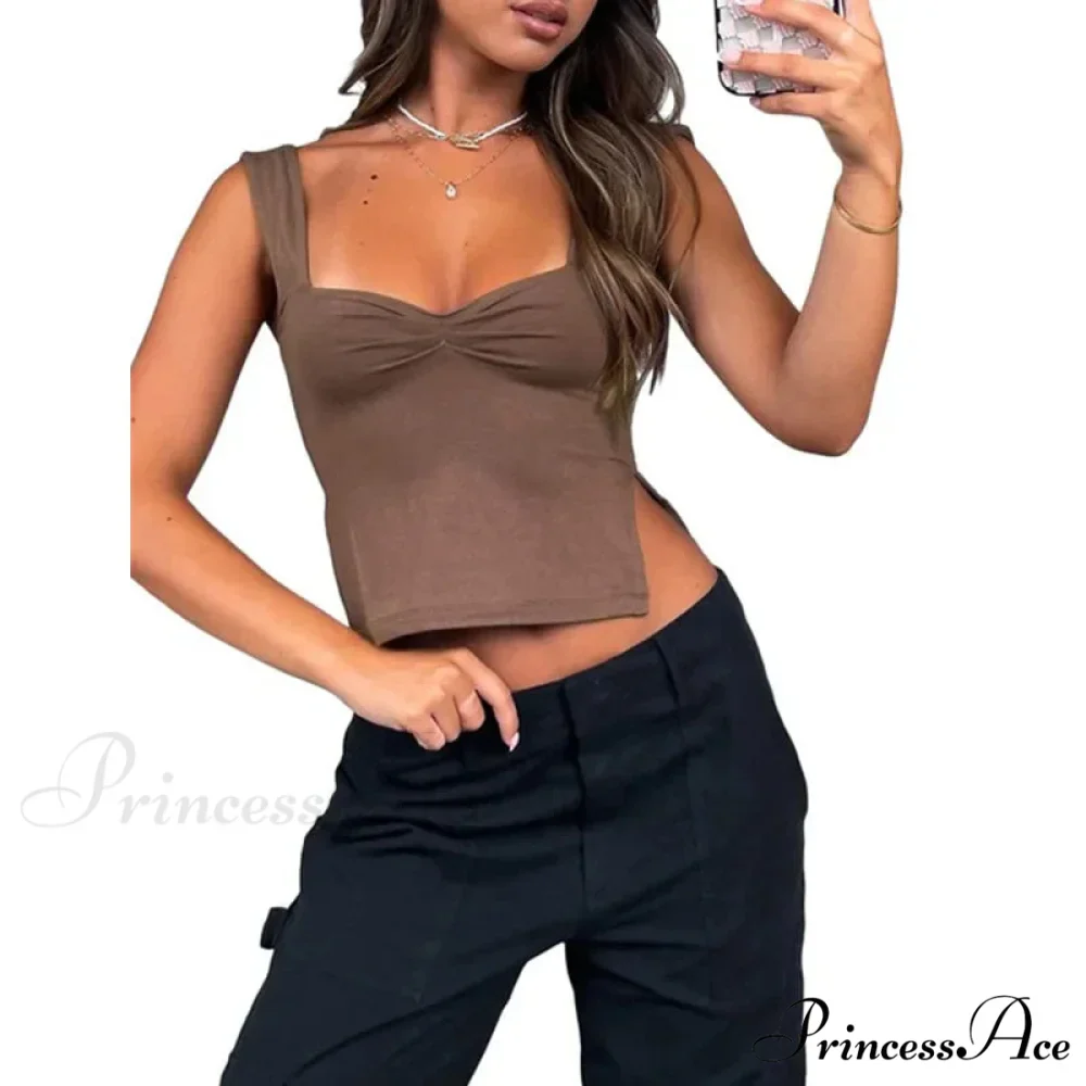 Women Color Casual Basics Camisoles Sleeveless Sling Summer Slim Fit Exposed Navel Vests Crops Streetwear Tank top - Image 10