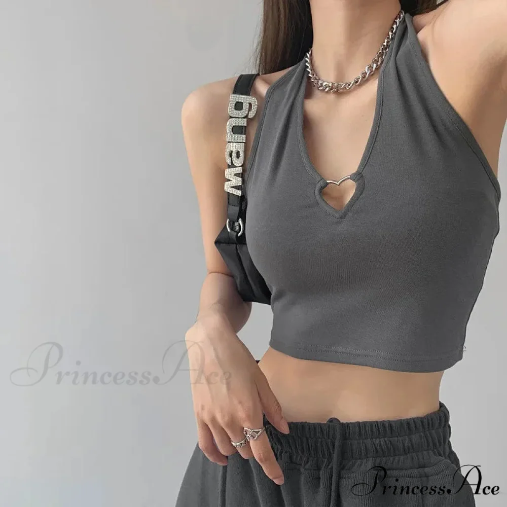 Women V Neck Hollow Out Halter Camis 2024 Summer Fashion Slim Cropped Lace Up Camisole Tank top - Image 9
