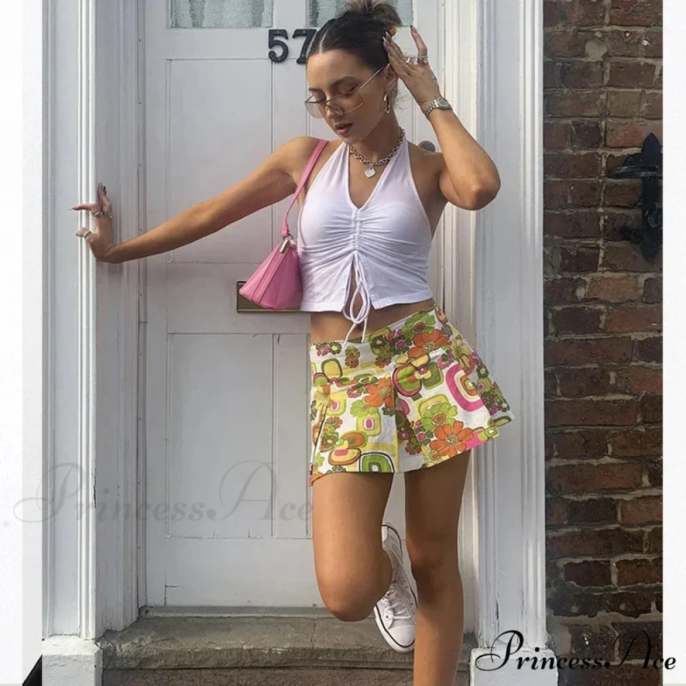 Fashion Women Lace Up Halter Black Sleeveless Drawstring Slim Fit Crop Club Summer Camis Streetwear Tank top - Image 5