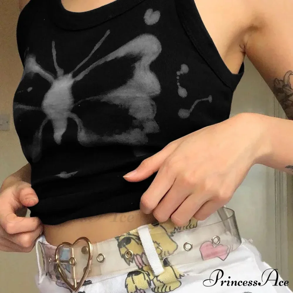 Printed Sleeveless Graphic T Shirts Aesthetic Clothes Crop Streetwear Tank top - Image 2