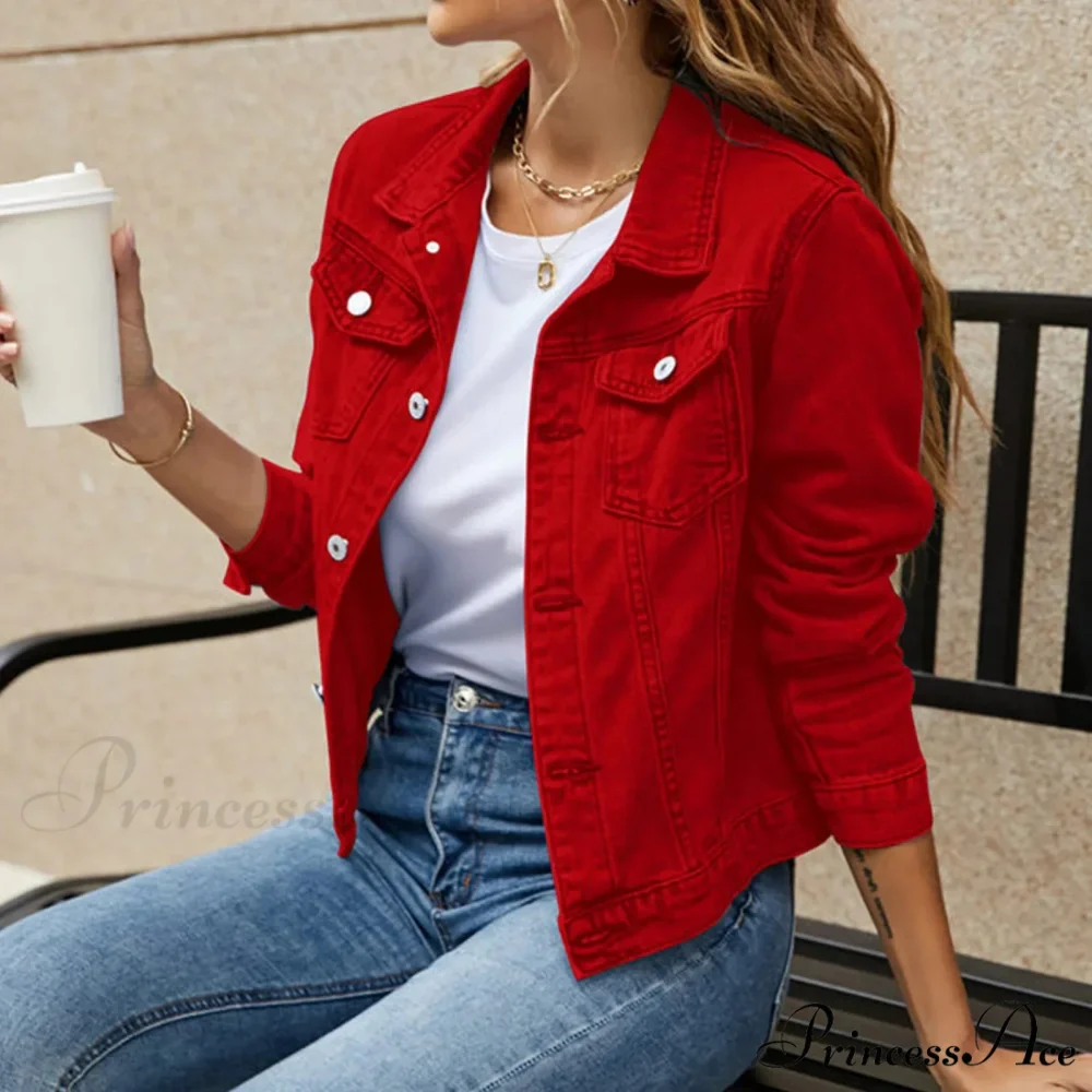 Short Basic Solid Button Down Over Coats Turn Down Collar Long Sleeved Warm Chic Stylish Elegant Fashionable Jacket - Image 3