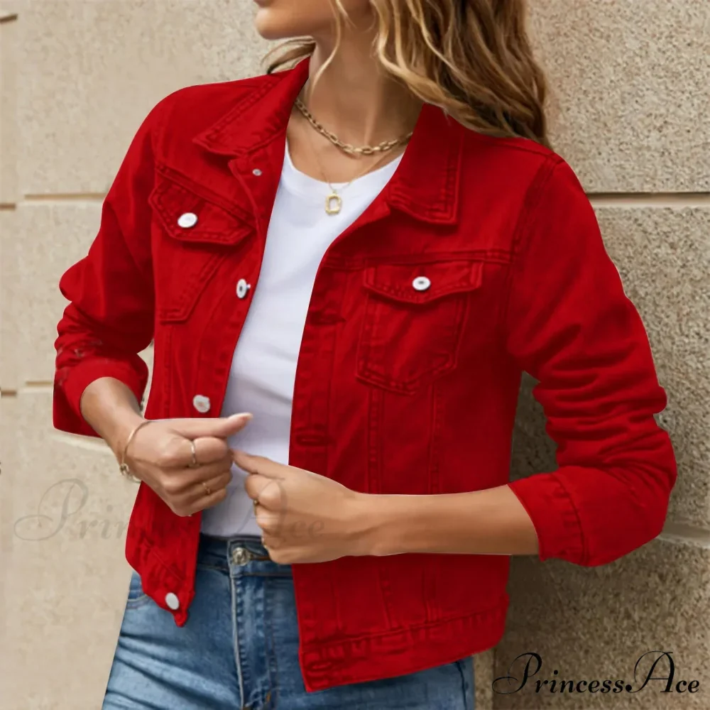 Short Basic Solid Button Down Over Coats Turn Down Collar Long Sleeved Warm Chic Stylish Elegant Fashionable Jacket - Image 6